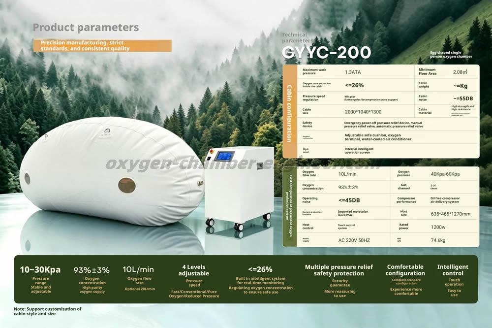 GYYC-200 Single-person Egg-shaped Soft Hyperbaric Oxygen Chamber