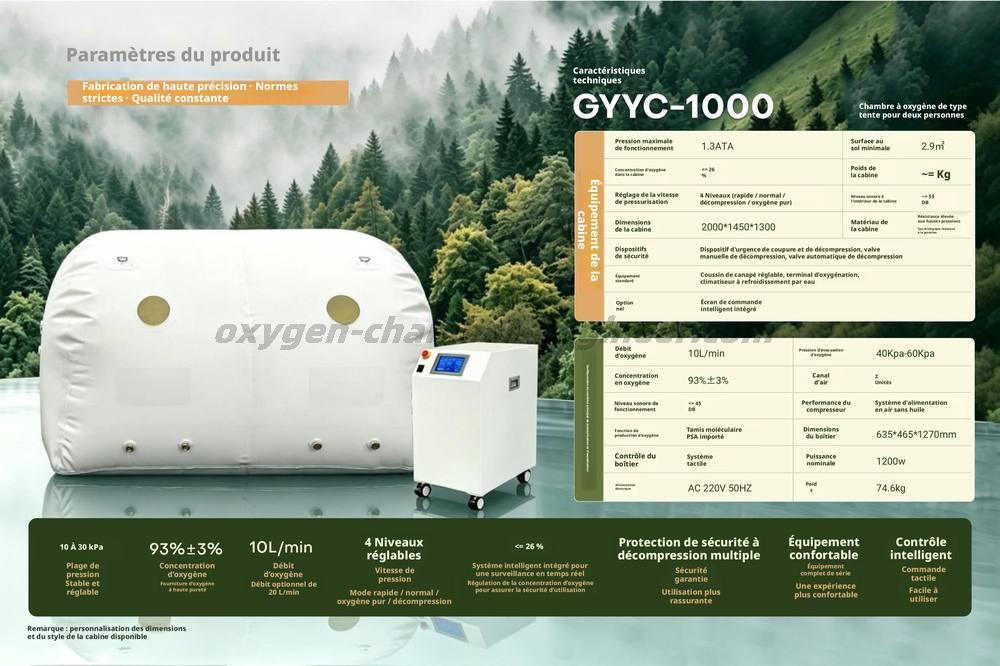 Gyyc - 1000 cabine d'oxygène micro haute pression à double caisse