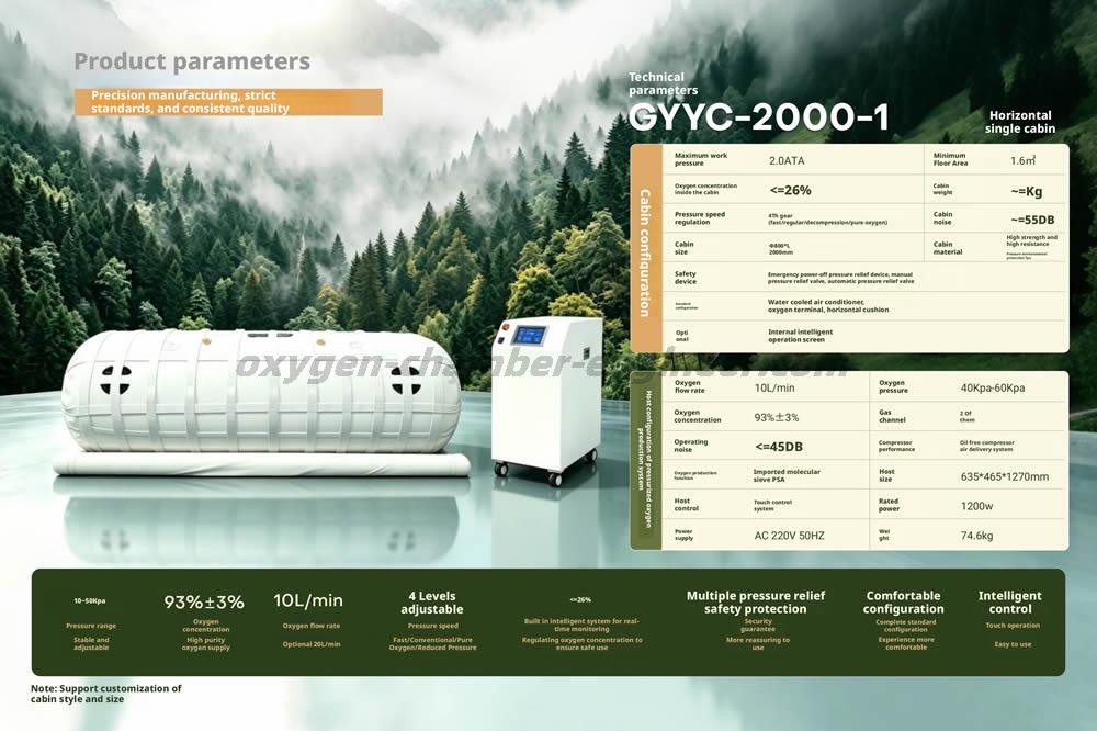 GYYC-2000-1 Single Capsule Soft Micro Hyperbaric Oxygen Chamber