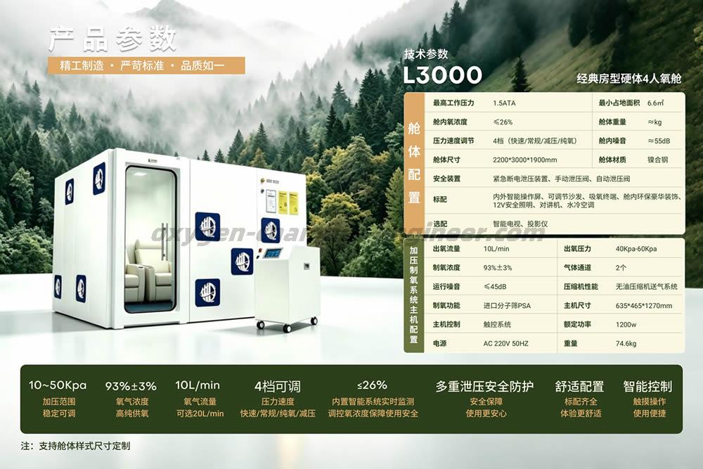 L3000 经典4-8人房型硬体微高压氧舱