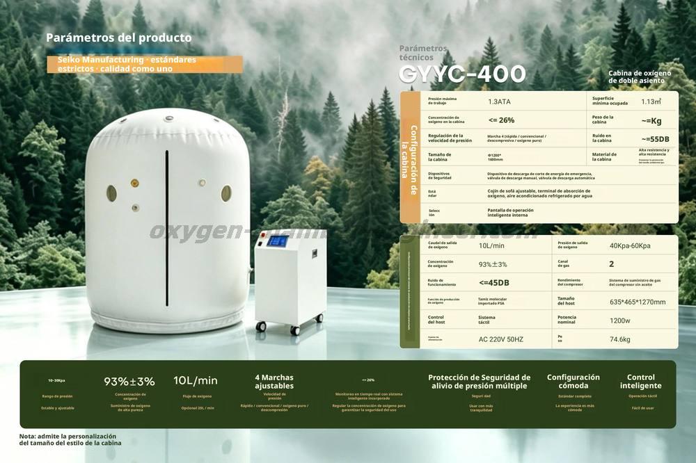 Gyyc - 400 Cámara de micro - oxígeno de software de asiento doble