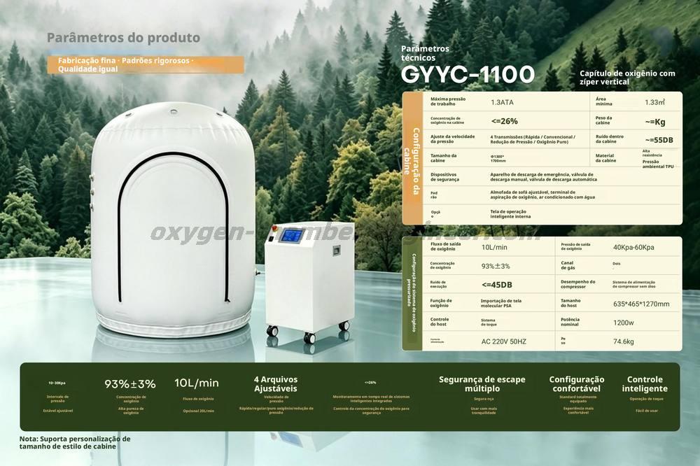 GYYC-1100 vertical arco software micro cápsula de oxigênio de alta pressão