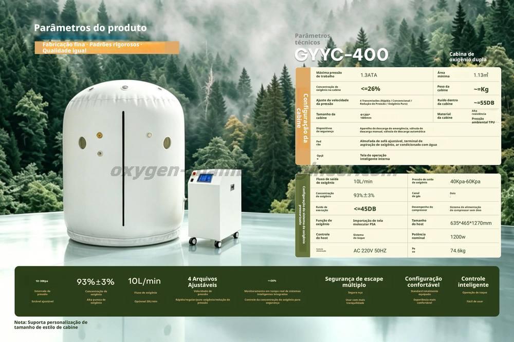 GYYC-400 Cámara de oxigênio micro-alta pressão de software para duas pessoas