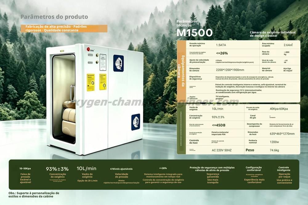 M1500 Cámara de oxigênio micro-alta pressão para quarto individual clássico