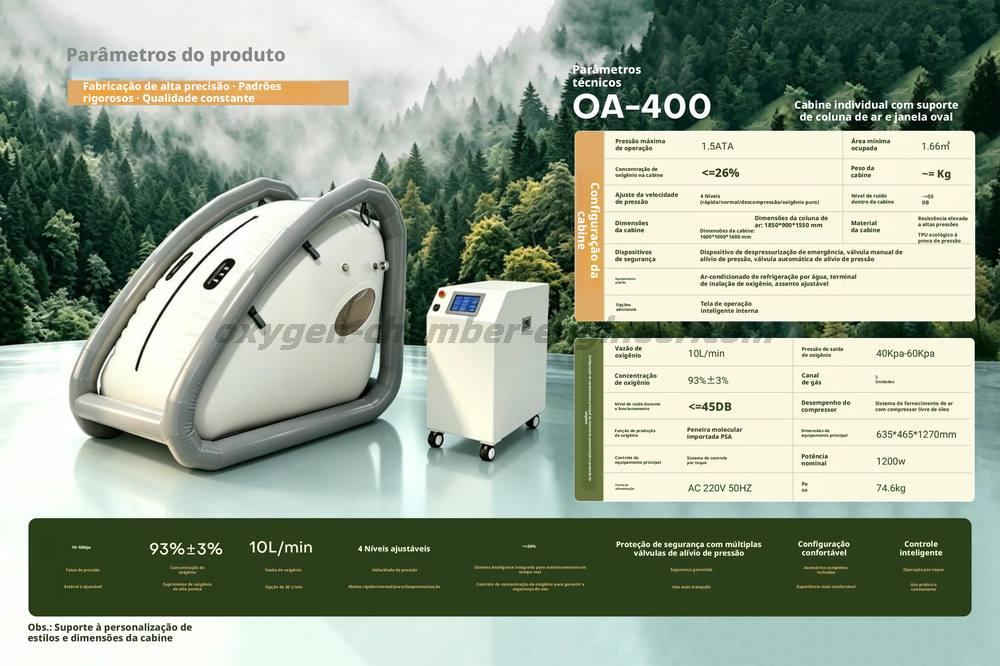 OA-400 Cámara de oxigênio de micropressão portátil oval