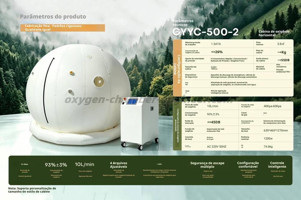 GYYC-500-2 grande Mongolia pacote software micro cápsula de oxigênio de alta pressão