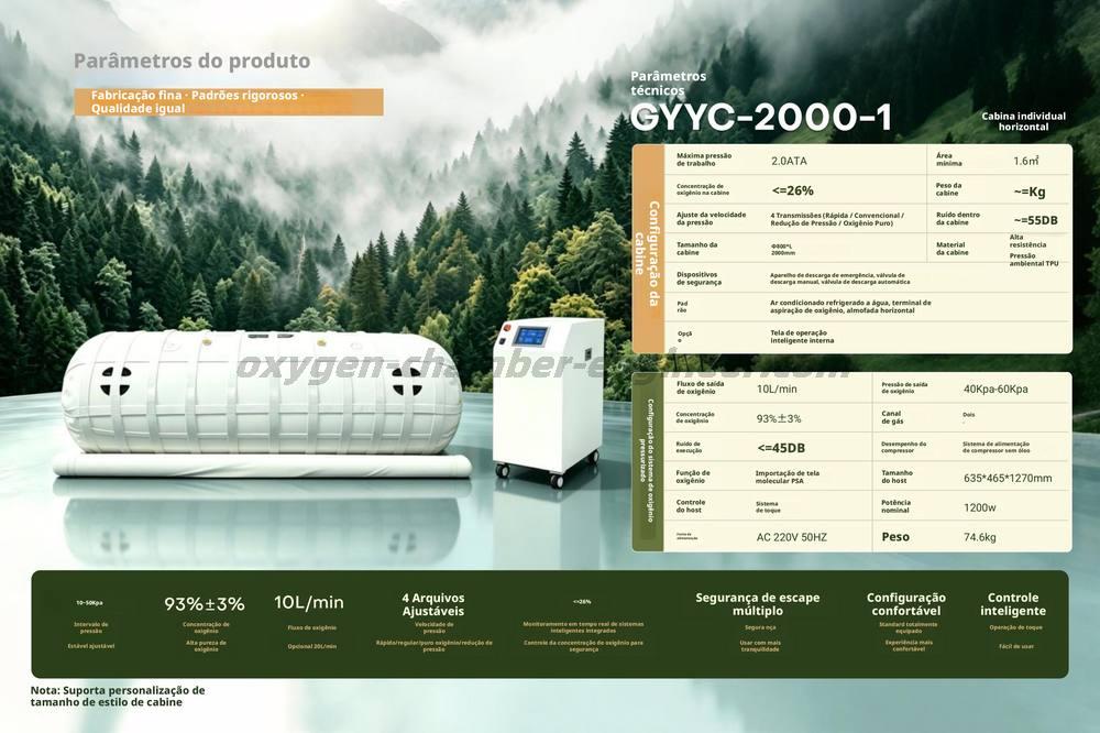 GYYC-2000-1 Cámara de oxigênio de alta pressão de software horizontal única